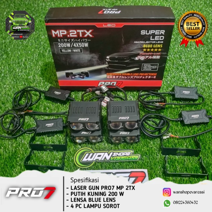 [Original] Pro7 Mp.2Tx  Pro7 Mini Laser Gun Mp 2Tx Blue Lens 200W High Quality Diskon