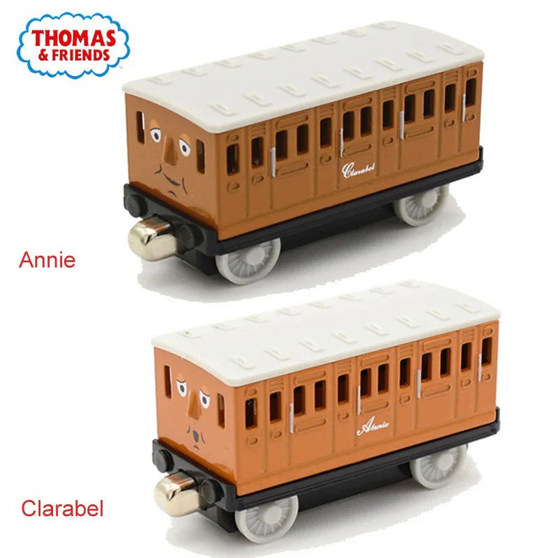2 Buah Mainan Mobil Kereta Api Logam Paduan 1:43 Annie Clarabel Kereta Api Magnetik Thomas And Frien