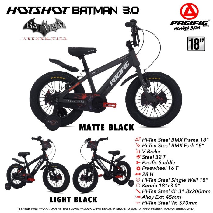 ✨Original Sepeda Anak Bmx 18 Pacific Batman Design Terbaru Diskon
