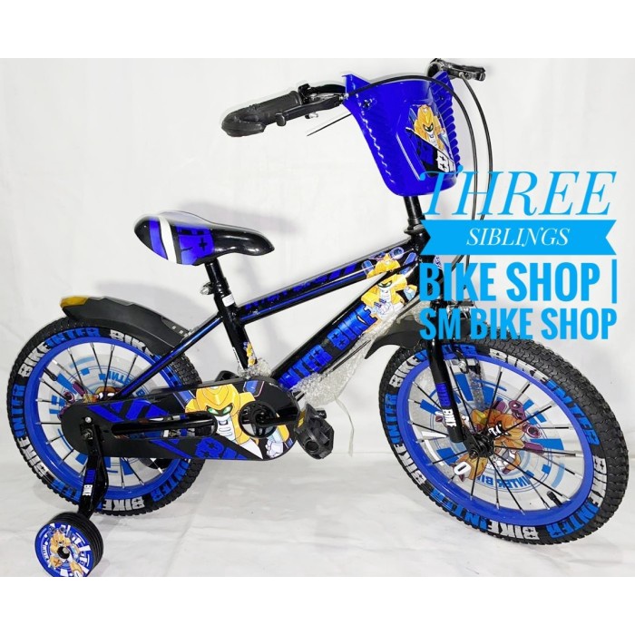 ✨Original Sepeda Bmx Interbike 16 Inch Warna Biru Hitam Disertai Lampu Spakbor Berkualitas