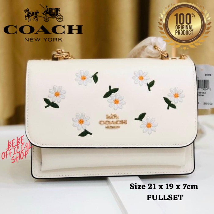 ✨New [Original] Coach Klare Crossbody Bag With Daisy Embrodiery Chalk White Terbaru