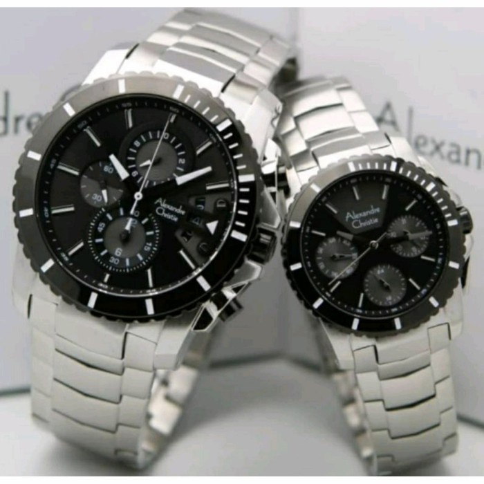 ✨Termurah Alexandre Christie Ac6455 Ac 6455 Couple Silver Black Original Diskon