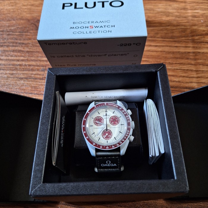 ✨Termurah Omega X Swatch Bioceramic Moonswatch Original Mission To Pluto Terbatas