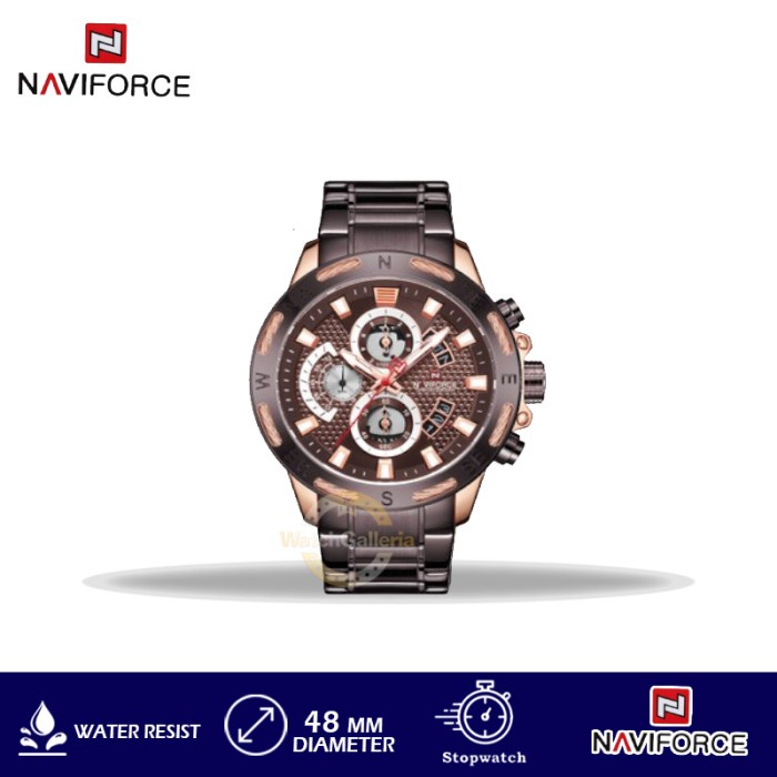 ✨Sale Jam Tangan Pria Naviforce Nf-9165M Crg-10 Stainless Steel Terbaru