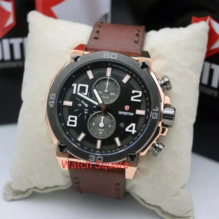 ✨Ready Jam Tangan Expedition Pria Original E6766 Black Rosegold Diskon