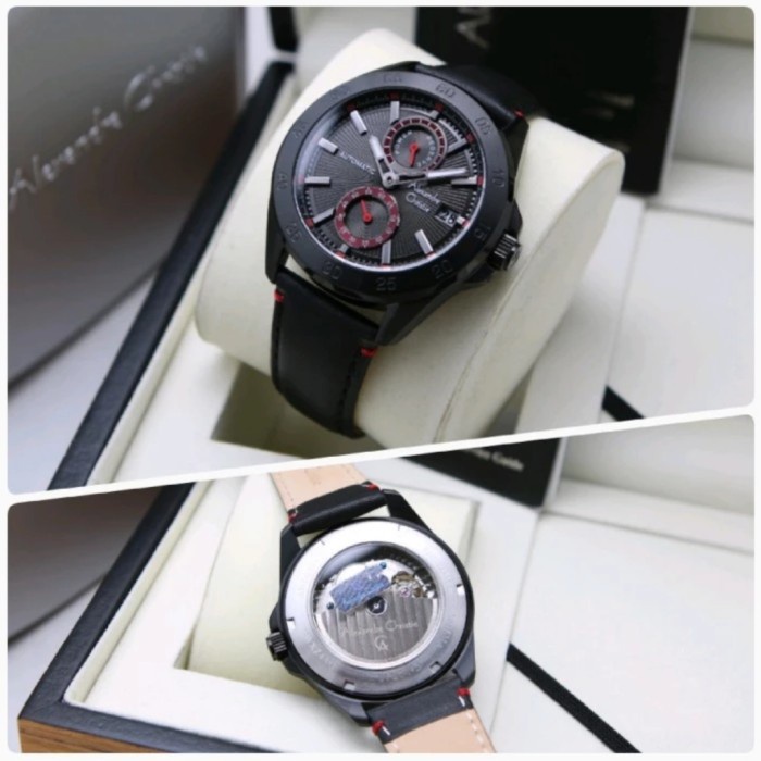✨Sale Alexandre Christie Ac 3045 Black Red Automatic Ac3045 Pria OriLeather Limited