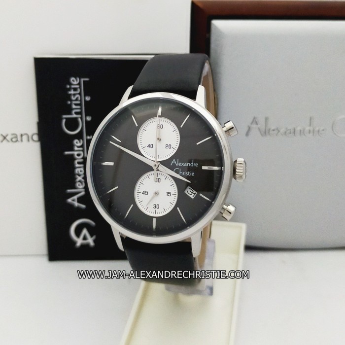 ✨Ready Jam Tangan Pria Alexandre Christie Ac 6572Mc Blsvbl Black Silver Black Berkualitas
