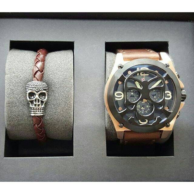 ✨Ready Jam Tangan Expedition E 6699 Brown Rose Gold Diskon