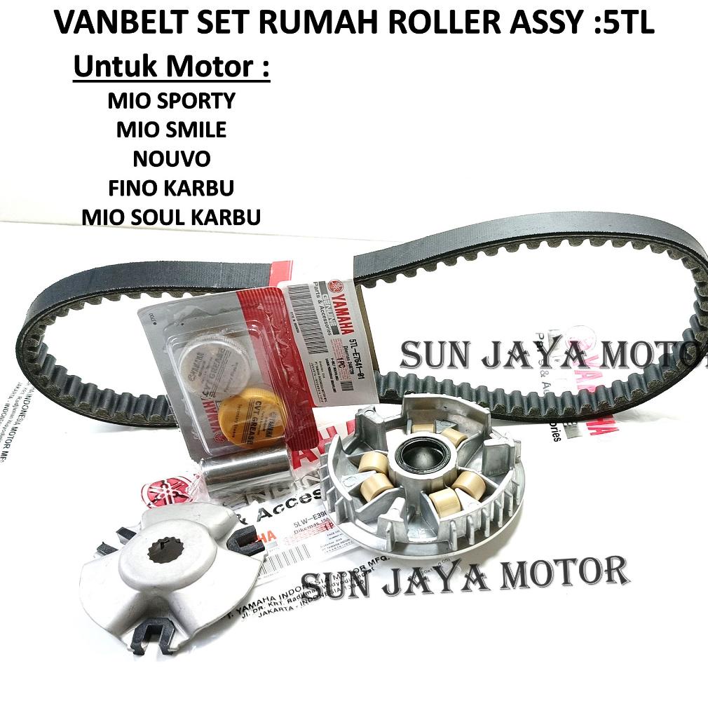 Promo Spesial Paket CVT Vanbelt + Rumah Roller Assy Mio Smile / Sporty - Fino Karbu - Mio Soul Karbu - Nouvo 5TL Original