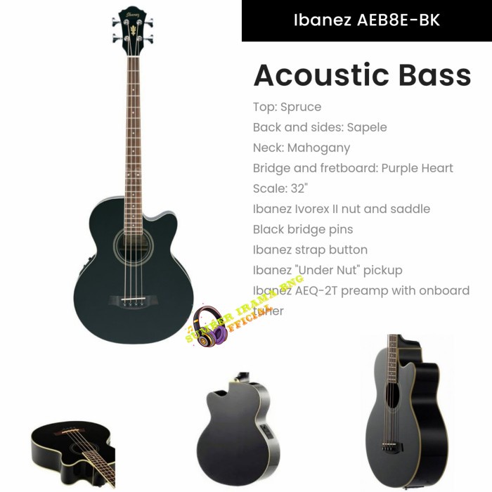 ✅Sale Akustik Bass Ibanez Aeb8E Bk - Bass Akustik With Preamp Diskon