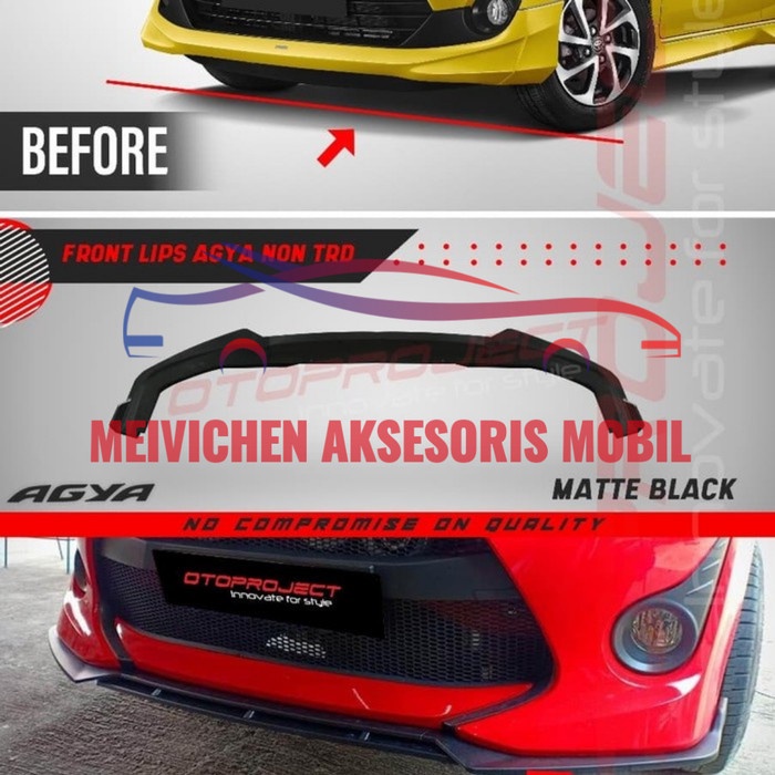 ✅Ready Front Lip Bumper All New Agya 2018 Matte BlackNon Trd Otoproject Berkualitas