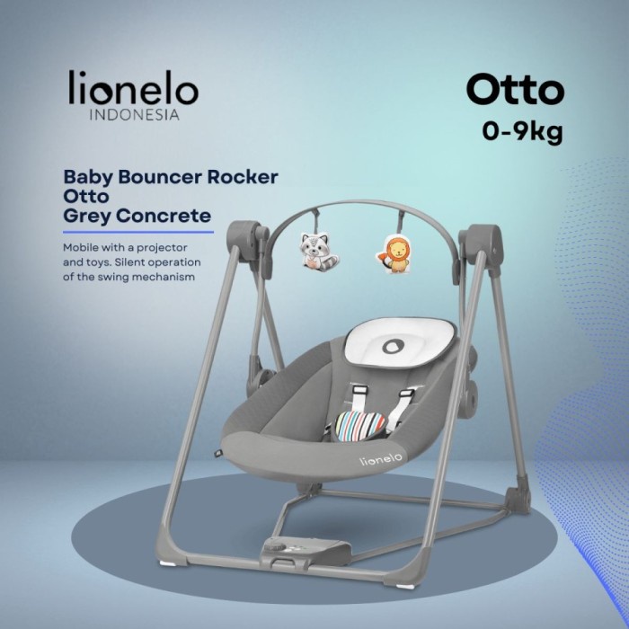 ✅Sale Lionelo Baby Bouncer Rocker Otto Grey Concrete Limited