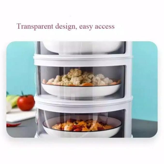 Tudung Saji Susun Viral 4 Tingkat Rak Makanan Susun Kotak Penyimpanan