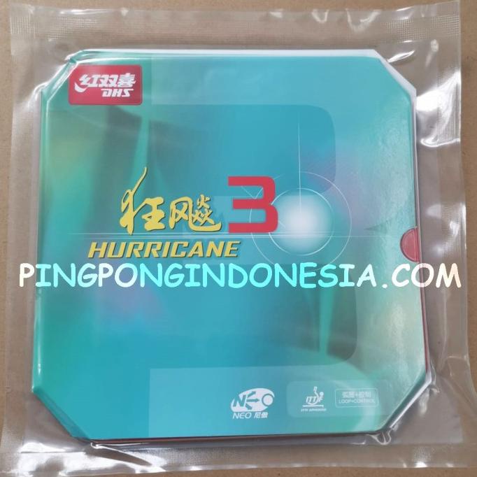 DHS Hurricane 3 Neo Hard - Rubber/Karet Pingpong Tenis Meja Bat Bet