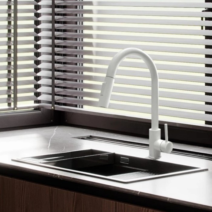 ✅Ori Keran Tarik Panas Dingin Putih/Kran Sink Tarik White Mixer Model Toto Berkualitas