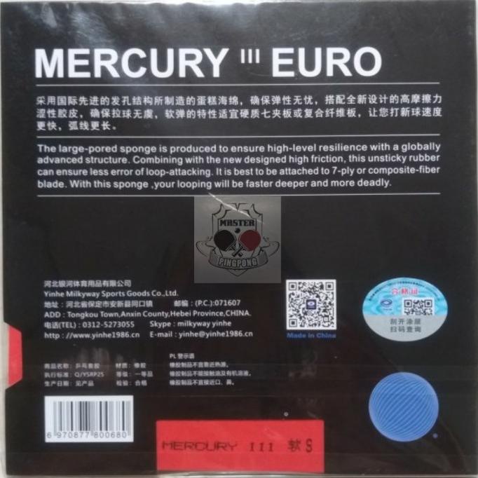 Yinhe Mercury III Euro - Karet Bet Tenis Meja Yinhe Mercury 3 Euro