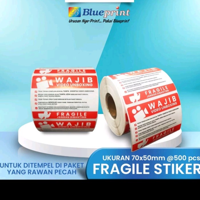 

Label Stiker Video Unboxing Blueprint Isi 500 70X50 Mm & 80 X 50 Mm Best