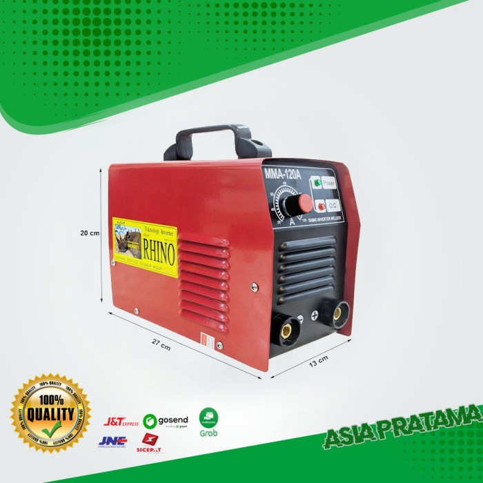 [Original] Rhino Merah Mesin Las / Trafo Las Inverter Mma 120 900Watt Terbatas