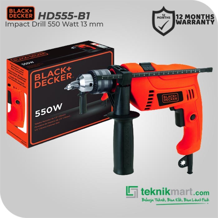 ✅Baru Black  Decker Impact Drill / Bor Impact Listrik 550W 13Mm Hd555 Terbatas
