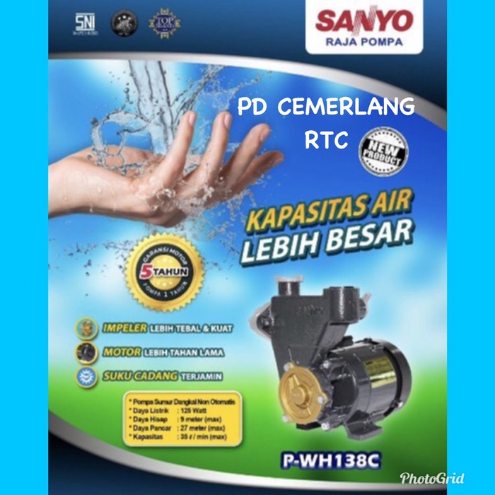 [Ori] Pompa Air Sanyo 125 Watt Sumur Dangkal Shimizu Panasonic Wasser Dab Terbatas