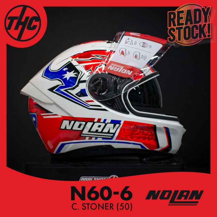 ✨Termurah Nolan N606 Gemini Replica Casey Stoner 50 N60-6 Full Face Helm Berkualitas