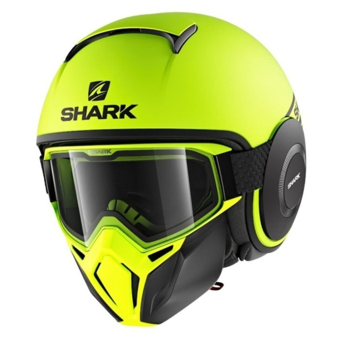✨Termurah Shark Street Drak Neon Yellow Ykk  Helm Motor Modular Mask Original Limited