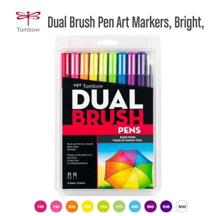 

Gaya Tombow - Abt Dual Brush Pen Art Markers - Abt Bright Pallete