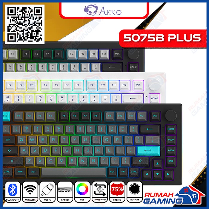 MECHANICAL KEYBOARD - AKKO 5075B PLUS - 3 MODE - 75% - RGB - GASKET