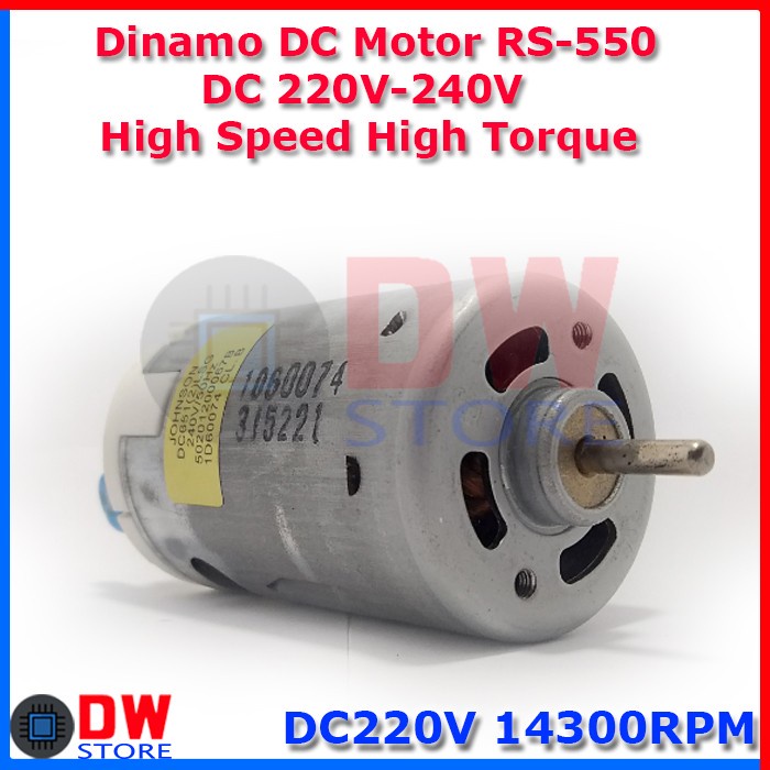 Dinamo DC Motor RS550 RS-550 DC 220V-240V High RPM Speed High Torque