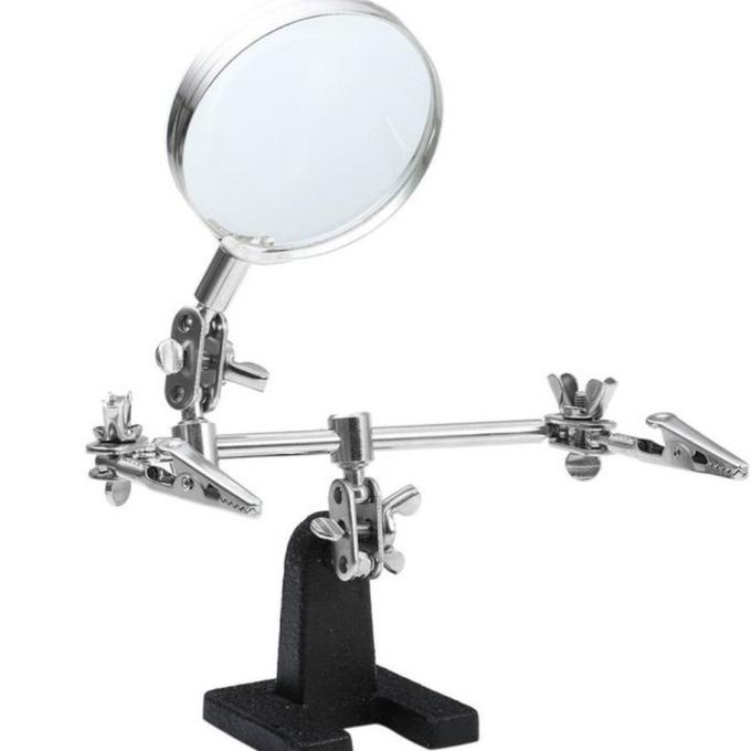 Terbaru Stand Dudukan Solder Kaca Pembesar Penjepit Helping Hand Magnifier dre3 Ayo Order