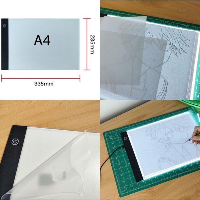 

Drawing Tracing A4 Copy Board Papan Jipak LED Light Pad Ultra Slim A4