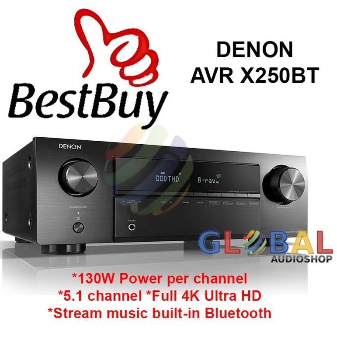DENON AVRX250BT AV RECEIVER 5.1 CH AVR-X250BT BLUETOOTH AVRX-250 BT