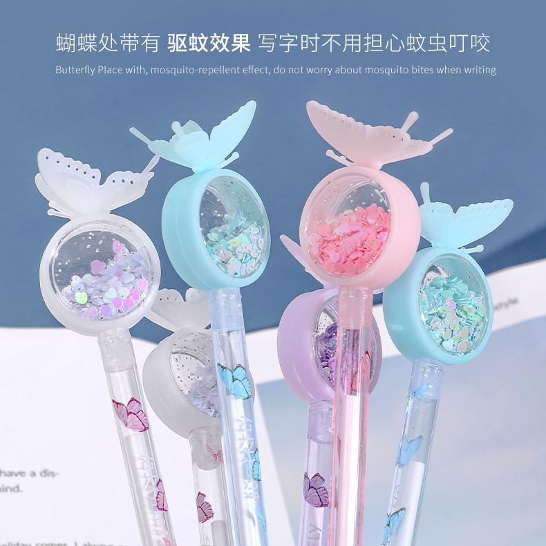 

Pulpen Payet Gliter Kupu-kupu Netral Pena Lucu Kreatif Import