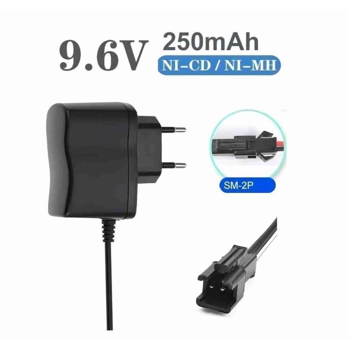 Diskon  Adaptor Charger Baterai Mobil Remote Ni-Cd Ni-Mh 9.6V Soket Hitam 2Mp - Langsung Kirim