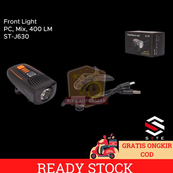 Lampu Depan Sepeda Syte ST-J630 400 Lumen Murah Meriah