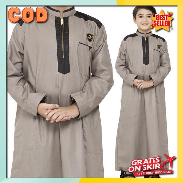 Jubah Bju Terusan Anaak Laki Pakean Sholat Gamus Anak Cowok Fashion Muslin Ansk Pria Jubahanak Arab 