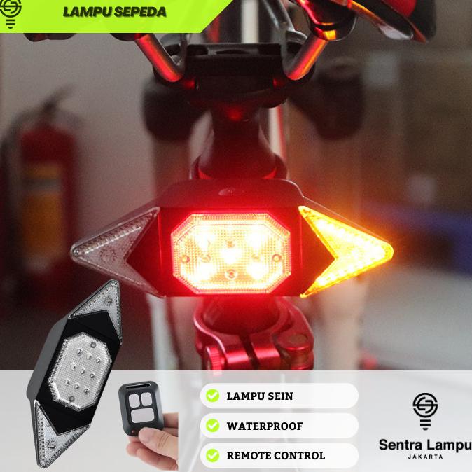 Lampu Sepeda Rem Belakang Sein Otomatis Direction Rechargeable Murah Meriah