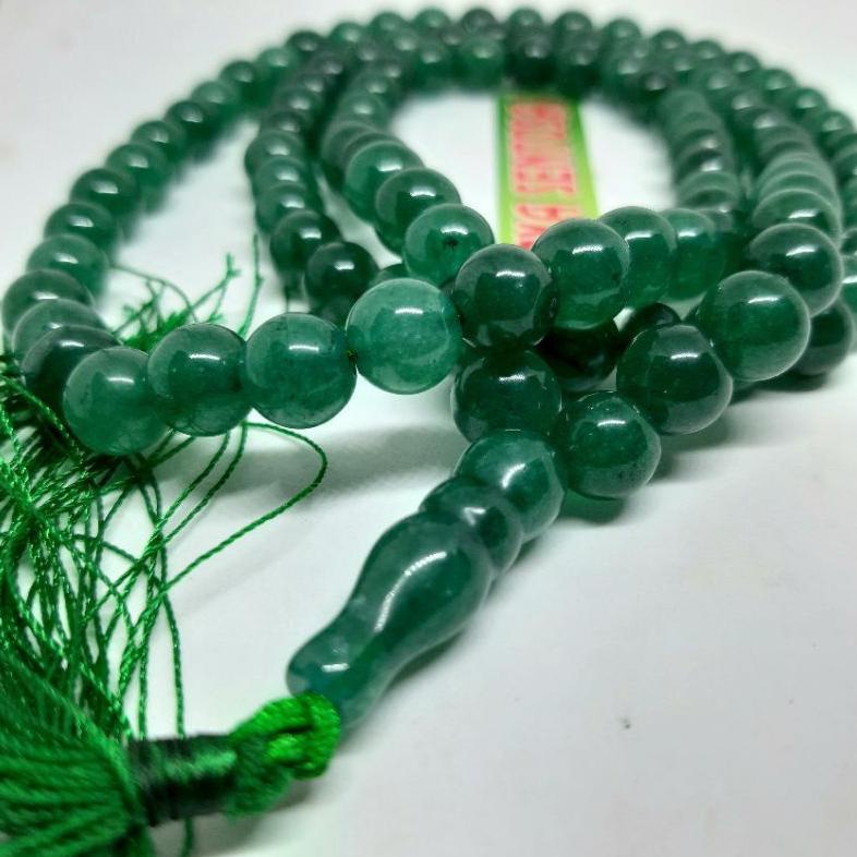 Update - TASBIH BATU GIOK HIJAU KRISTAL 99BUTIR 8MM NATURAL 100% ..