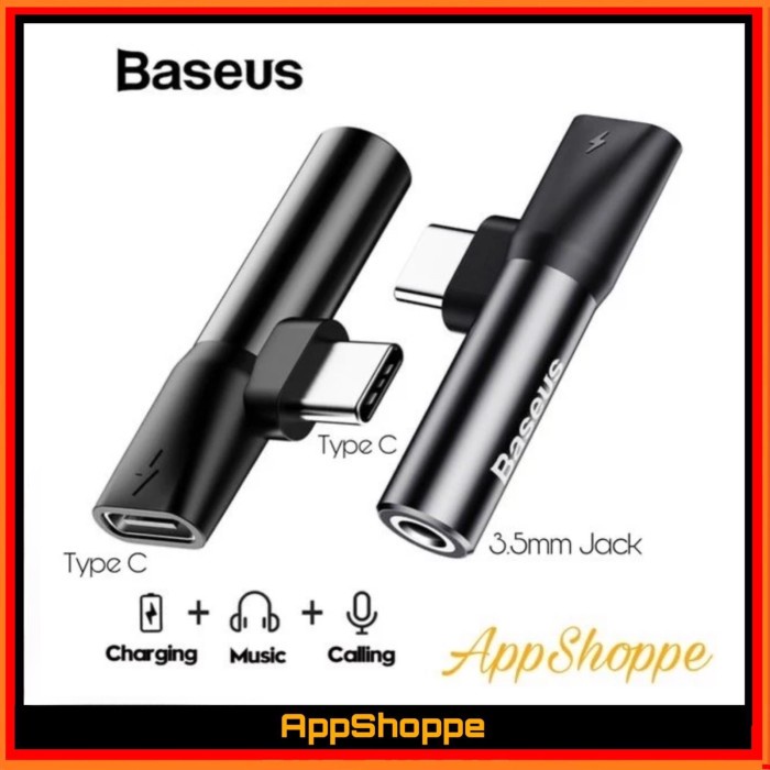 BASEUS SPLITTER AUDIO ADAPTER USB C JACK AUX 3.5MM TYPE C ORIGINAL