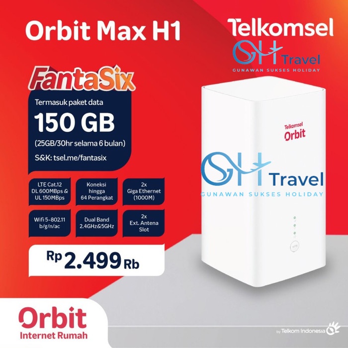 TELKOMSEL ORBIT MAX S MODEM WIFI 4G HIGH SPEED BONUS DATA 150GB