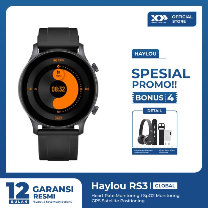 HAYLOU RS3 LS04 SMARTWATCH AMOLED GPS SPO2 WATERPROOF ORIGINAL