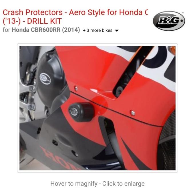 Frameslider Frame Slider Aero Crash R&G RnG CBR 600 600RR 2013-2016 16