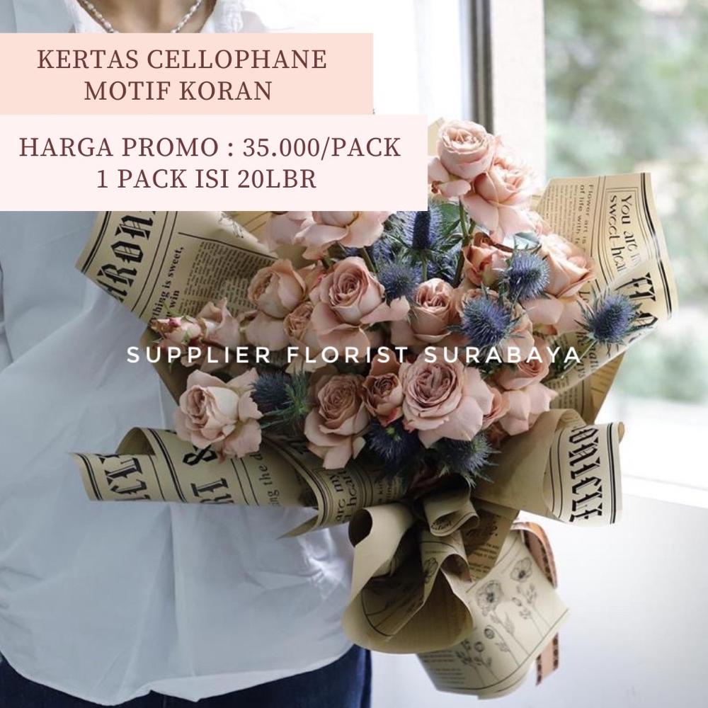 

Bisa Cod [1 Pack 20 Lembar] Kertas Bunga Koran Waterproof Cellophane Tahan Air Kertas Wrap Kertas Korea Style Buket Bunga Korean Diy Florist Flower Wrapping Paper Cod