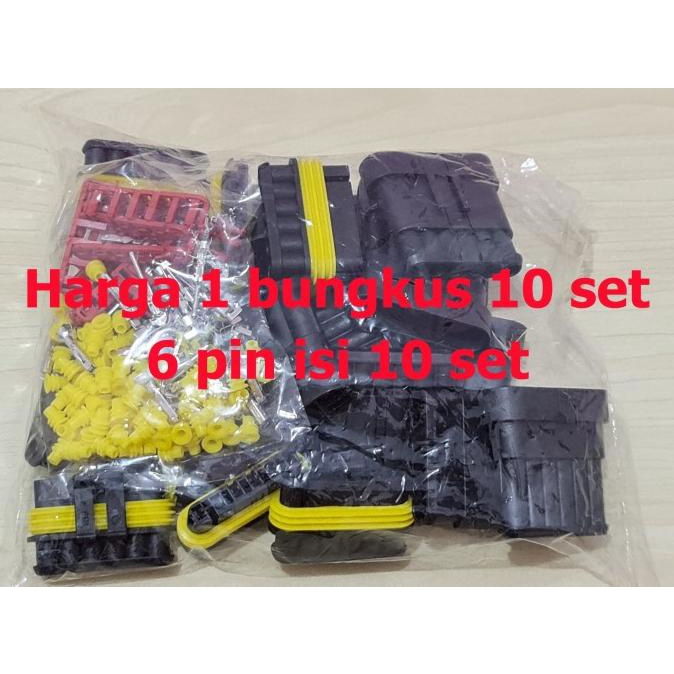 Soket 6 pin isi 10 set Konektor Kabel Anti Air Socket Waterproof 6Pin
