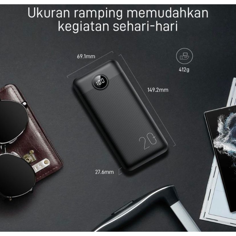 Powerbank Mofit M36 30000Mah + Fast Charge 2.4A Real Capacity - Hitam