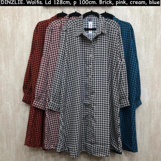Kemeja Panjang Tunik Dress Motif Handstood Wolfis Xxxl Bigsize Jumbo Limited Edition