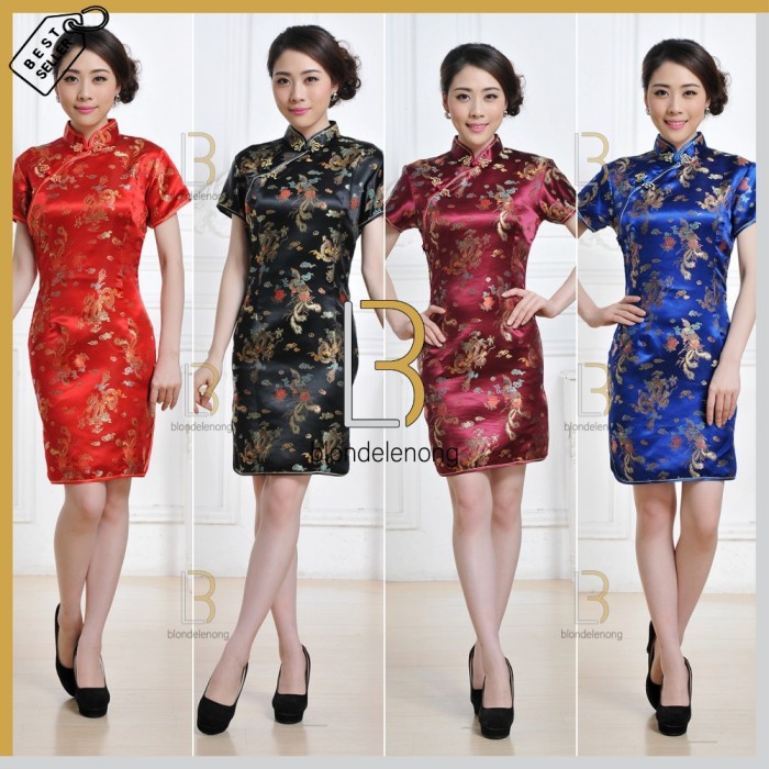 Baju Imlek Kain Cheongsam Congsam Chongsam Dress Wanita Dewasa Jumbo