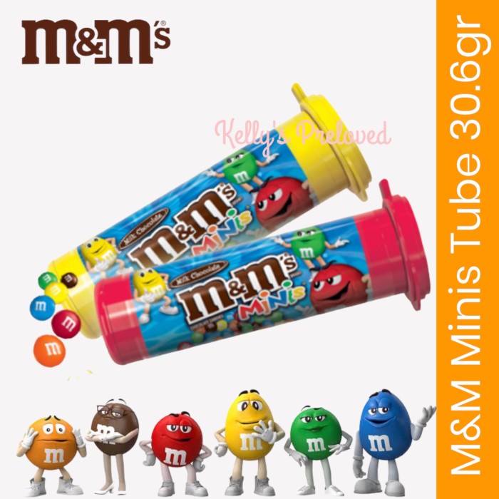 

M&M'S Minis Tube Milk Chocolate 1.08 Oz Coklat Mnm 30.6Gr M&M Usa