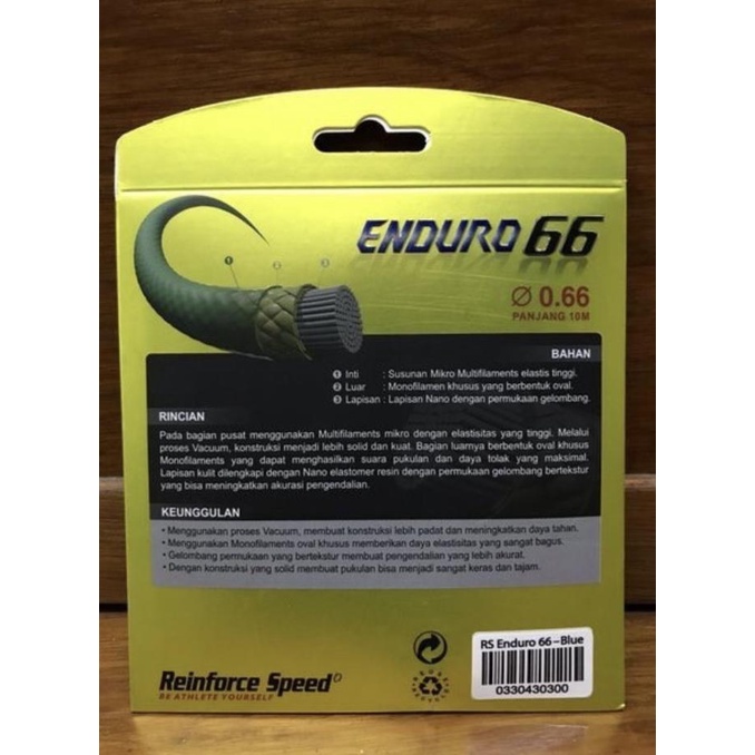 Senar Raket Badminton Rs Enduro 66 Original Original