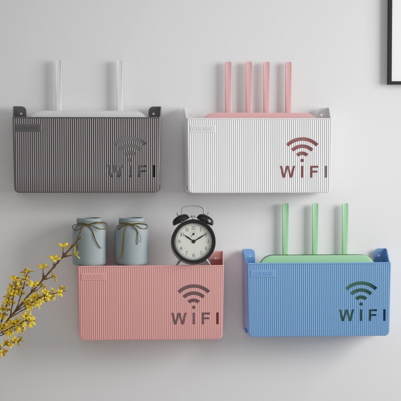 Rak Kotak Wifi Tempat Wireless Wifi Router Dekorasi Dinding Minimalis Serbaguna - Rak Dinding Gantun